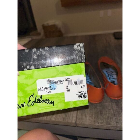 Sam Edelman Clement Orange Patent Leather Baller Flats 10 with box - Picture 5 of 5